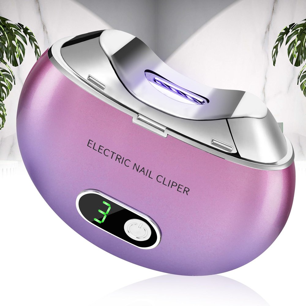 Automatic Electric Nail Clipper with 3-Speeds Levels and Nail Clip Storage, LCD Digital Display, USB Rechargeable Safety Electric Nail Trimmer Suitable for Babies,Children, Adults and Seniors