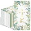 100PCS Greenery Religious Paper Napkins 3 Ply Blessed Cross Disposable Hand Towels for Bathroom Decorative Eucalyptus Guest Napkins for First Communion Holy Baptism Wedding Religious Spring Party
