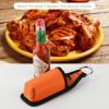 Beautyflier 5oz/150ML Hot Sauce Sleeve Holder, Portable Bottle Belt Holder for Tabasco, Sriracha, Cholula for the Hot Sauce Lover Fan, Sleeve Only (Orange) view 4
