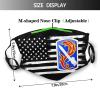 Rqwaaed US 198th Infantry Brigade USA American Flag Face Mask Washable Reusable Adults Breathable With 2 Filters view 4