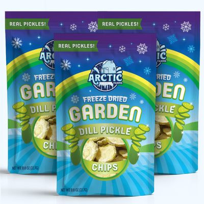 Arctic Farms Freeze Dried Kosher Dill Pickle Chips (Large Bag) (Pack of 3)