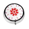 Spinning Flowers Portable Round Pill Box, can fit into Wallet Pocket Lightweight 3 Compartment Pill Box, Carry Pill Box with You view 1