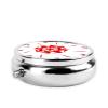 Spinning Flowers Portable Round Pill Box, can fit into Wallet Pocket Lightweight 3 Compartment Pill Box, Carry Pill Box with You view 3