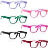 CessBlu 6 Pack Screwless Non-Metal Spring Hinges Reading Glasses Women Funky Readers +0.75 view 1