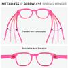 CessBlu 6 Pack Screwless Non-Metal Spring Hinges Reading Glasses Women Funky Readers +0.75 view 3