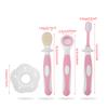 Soft and Gentle Infant Teether and Toothbrush Training Set for Newborns, Includes Teeth Care and Tongue Scraping Kit (Pink) view 2
