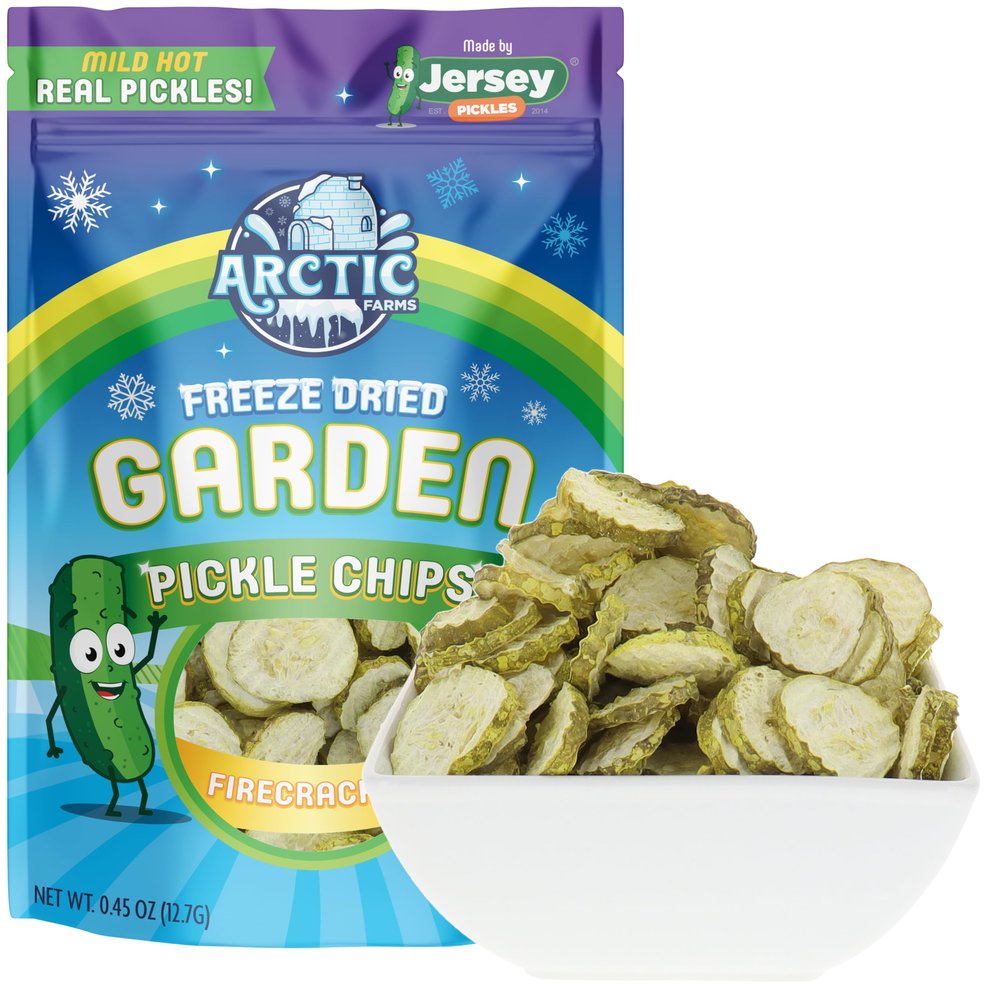 Arctic Farms Freeze Dried Kosher Dill Pickle Chips From Jersey Pickles (Firecracker - Mild Hot) (Large Bag)