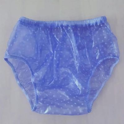 Plastic Pants for Adults with Incontinence,PVC Dot Adult Incontinence Pants,Plastic Diapers,Adult Cloth Diapers Covers,Incontinence Pants Diapers Transparent Unisex (Blue, Small)