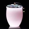 EliteBloom Funeral Urn Pet Glazed Jade Porcelain Urns for Ashes Small Sealed Against Ashes Urns Memorial for Human Pet Ashes Dog Cat Ash,Pink,Pink view 1