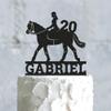Girl Horse Riding Cake Topper,personalized Horseback Riding Horse Rider Birthday Topper,baby Shower Cake Topper With Horse Jumping for Special Event Celebration Party Cake Decoration Supplies. view 1