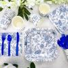 350 Pcs Something Blue Before I Do Paper Plates and Napkins Set 9 Inch 7 Inch Disposable Durable Dinnerware Wedding Bridal Shower Party Supplies Tableware Serve 50 Guest Cups Knife Forks Spoon view 2