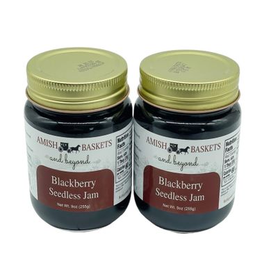 Amish Blackberry Seedless Jam Non GMO Vegan All Natural - 9 oz - 2 Jars