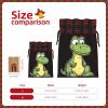 GFLFMXZW Christmas Gift Bags With Drawstring Burlap Gift Bags Quiet cartoon crocodile Drawstring Bag Reusable Xmas Wrapping Bag for Party Burlap Bags for Wedding Storage Home Supplies view 2