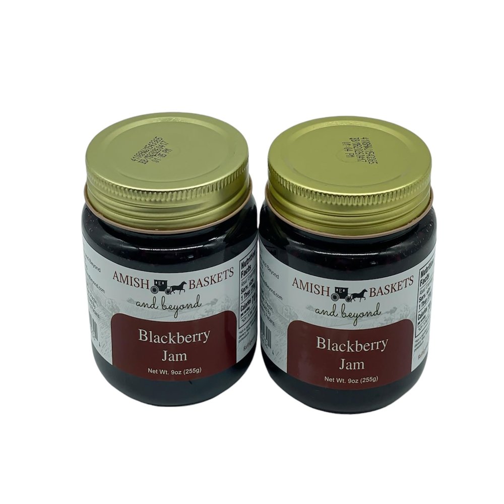 Amish Blackberry Jam Non GMO Vegan All Natural - 9 oz - 2 Jars