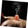 GOOHOCHY 1pc Red Porcelain Moxibustion Pot and Ergonomic Burning Tool for Relaxation Home Use and Moxibustion Therapy for Adults view 4