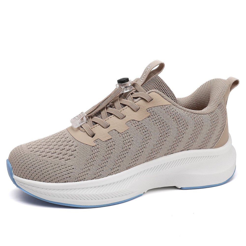 AOE Diabetic Shoes for Men and Women, Wide Slip-on Shoes for Swollen Feet Walking Sneakers for Elderly Foot Pain Relief Almond