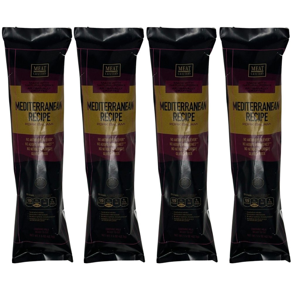 MeatCrafters Mediterranean Recipe Salami, Fenugreek-Spiced Dry-Cured Hard Salami, All-Natural Duroc Pork for Charcuterie Boards, Cheese Boards and Gourmet Snacking, 5 oz, Pack of 4