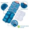 1 Pack 10 GRIDS Travel Pill Organizer Box with 189 Labels - Travel Medicine Case Kit - Pocket Daily Pharmacy Container - Travel Medication Holder Dispenser for Fish Oil Vitamin Supplement Storage view 2