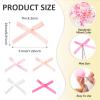 100 Pcs Mini Satin Ribbon Bows, Pink Bows Tiny Decoration Ribbon Bows, Pink Twist Tie Bows for Hair Accessories, Sewing Appliques Crafts, Costume, Shoe Decor Party Gift Box Ornaments view 2