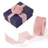 FASHEWELRY 10 Yards 1 Inch Crinkle Chiffon Ribbon Red Crumple Sheer Organza Ribbon Handmade Tulle Fabric Silk Ribbon for Flower Bouquet Gift Wrapping Christmas Tree DIY Crafts Wedding Decoration view 1