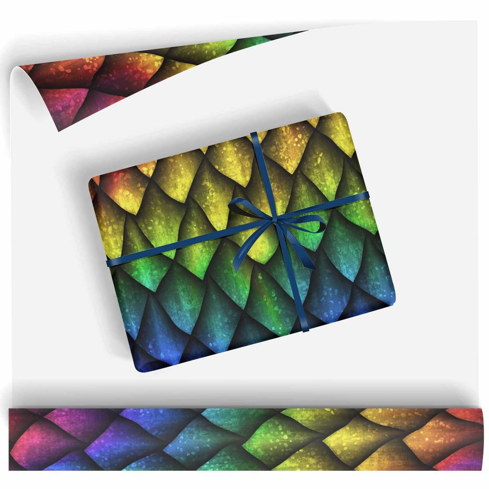 Texture Of Dragon Scales Gift Paper Roll for Men Women Boys Girls, All Occasion Gift Tissue Paper Wrapping Paper for Wedding Christmas Graduation Birthday 1 Roll