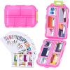 1 Pack 10 GRIDS Travel Pill Organizer Box with 189 Labels - Travel Medicine Case Kit - Pocket Daily Pharmacy Container - Travel Medication Holder Dispenser for Fish Oil Vitamin Supplement Storage