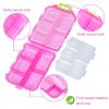 1 Pack 10 GRIDS Travel Pill Organizer Box with 189 Labels - Travel Medicine Case Kit - Pocket Daily Pharmacy Container - Travel Medication Holder Dispenser for Fish Oil Vitamin Supplement Storage view 2