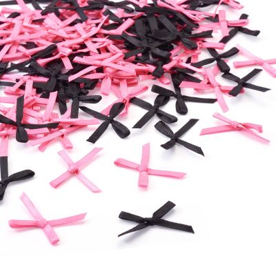 100 Pcs Mini Ribbon Bows for Nail Arts, Small Bows Tiny Decoration Ribbon Bows,Twist Tie Bows for Gift Wrapping Hair Clip Flower Bouquet Wedding Birthday Sewing Scrapbooking