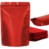 100 Pack Resealable Stand Up Bags,Smell Proof Pouch Sealable Foil Pouch Bags for PackagingRed,5.5" x 8.6" view 1