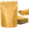 100 Pack Resealable Stand Up Bags,Smell Proof Pouch Sealable Foil Pouch Bags for PackagingGold,5.5" x 8.6" view 1