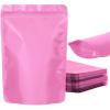 100 Pack Resealable Stand Up Bags,Smell Proof Pouch Sealable Foil Pouch Bags for PackagingPink,6.3" x 9.4" view 1