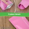 100 Pack Resealable Stand Up Bags,Smell Proof Pouch Sealable Foil Pouch Bags for PackagingPink,5.5" x 8.6" view 3