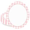 HEIPINIUYE 50 Pieces Light Pink Gingham Oval Paper Plates 10 X 12 Inch Pink and White Plates Disposable Dinner Plates for Picnic Wedding Baby Shower Birthday Party Dessert Plates view 1