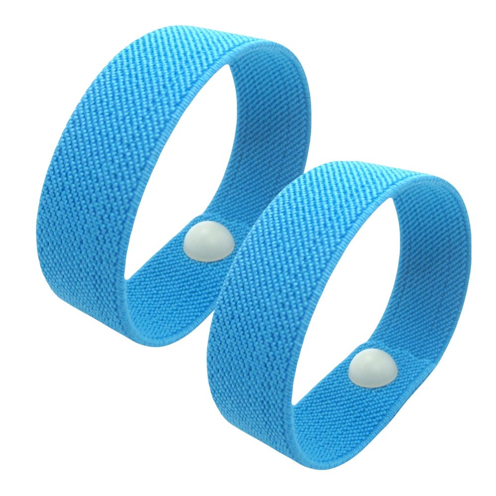 Waterproof Motion Sickness Wristbands for Kids, Teens & Adults Stretch, Slide-On Nausea Relief Bands for Car, Sea, & Altitude Sickness - Stress and Balance Support - Set of 2 (Sky, Small 6)