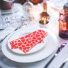 Jagrove Paper Napkins 100 Pack 2 Ply Heart Printed Beverage Luncheon Dinner Disposable Napkins for Wedding Anniversary Celebrations, 6.5X6.5 Inches Folded view 4