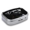 Pill Organizer Cute, Black Schnauzer Dog Printed Funny Pill Box Large 2 Compartment Weekly Monthly Travel Rectangle Portable Pocket Purse Pill Container view 3
