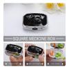 Pill Organizer Cute, Black Schnauzer Dog Printed Funny Pill Box Large 2 Compartment Weekly Monthly Travel Rectangle Portable Pocket Purse Pill Container view 4