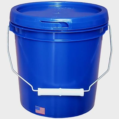 1 Gallon Bucket Pail with Lid & Metal Handle Polyethylene Plastic 65Mil (HDPE) Food Safe BPA Free Multi Purpose Container TearTab Top Premium Quality FDA Compliant (Blue)