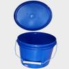 1 Gallon Bucket Pail with Lid & Metal Handle Polyethylene Plastic 65Mil (HDPE) Food Safe BPA Free Multi Purpose Container TearTab Top Premium Quality FDA Compliant (Blue) view 3