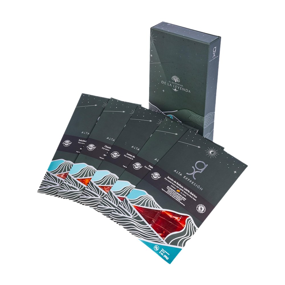 Luxury Gift Box: Acorn-Fed 100% Ibrico Charcuterie (5-Pack) | Hand-Carved & Sliced Gourmet Selection Alta Expresion by Covap