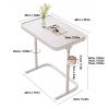 TOPINCN Height Overbed Table, Large Magnetic Tabletop, Versatile Foldable TV Tray, Sloped Neck Guard, Beige TV Dinner Table for Bedroom, Dorm, RV Living Room view 2