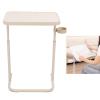 TOPINCN Height Overbed Table, Large Magnetic Tabletop, Versatile Foldable TV Tray, Sloped Neck Guard, Beige TV Dinner Table for Bedroom, Dorm, RV Living Room view 3