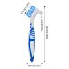 Denture Brush Hard Double Sided Multi-Layered Bristles Ergonomic Rubber Anti-Slip Handle 4 Pack - Denture Toothbrush Retainers Cleaning Brush False Teeth Care Asst Colors view 2