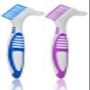 Denture Brush Hard ( 2 Pack ) Double Sided Multi-Layered Bristles Ergonomic Rubber Anti-Slip Handle Denture Toothbrush Retainers Denture Cleaning Care Brush False Teeth Cleaning Brush Asst Colors (2) view 1
