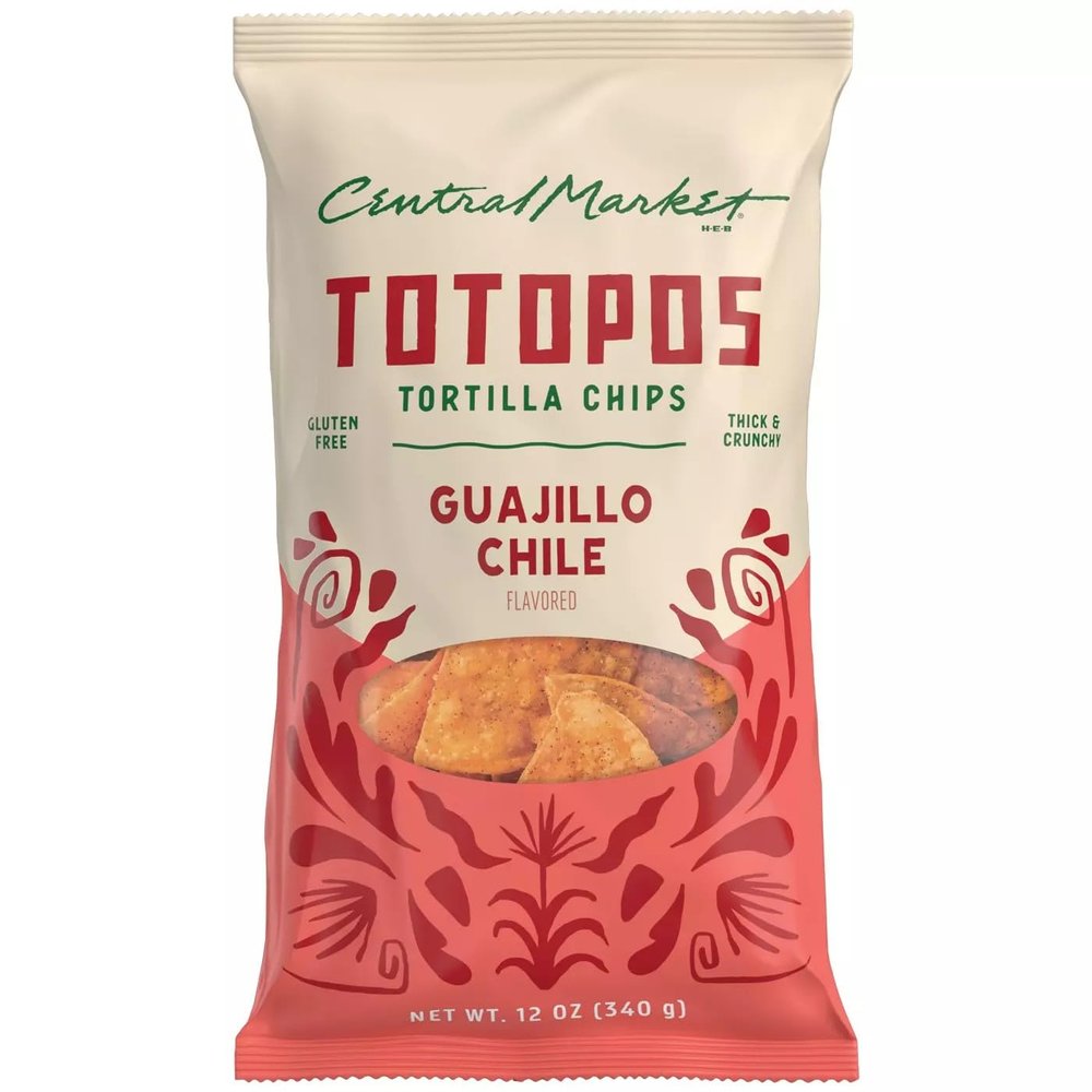 Central Market Totopos Tortilla Chips - Guajillo Chile 12 oz 2 bags