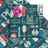 Paris Theme Pattern Gift Wrapping Paper Rolls Cute Wrapping Paper Sheet -58 Inch X 23 Inch Per Sheet For Party, Baby Shower Wrapping Paper For Boys Girls Kids Men Women Holiday view 2