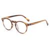 JOVAKIT Round Blue Light Glasses for Women Men Fashion Retro 90s Small Frame Computer Eyeglasses Anti Eyestrain (Striped Tea) view 1