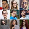 JOVAKIT Round Blue Light Glasses for Women Men Fashion Retro 90s Small Frame Computer Eyeglasses Anti Eyestrain (Striped Tea) view 4