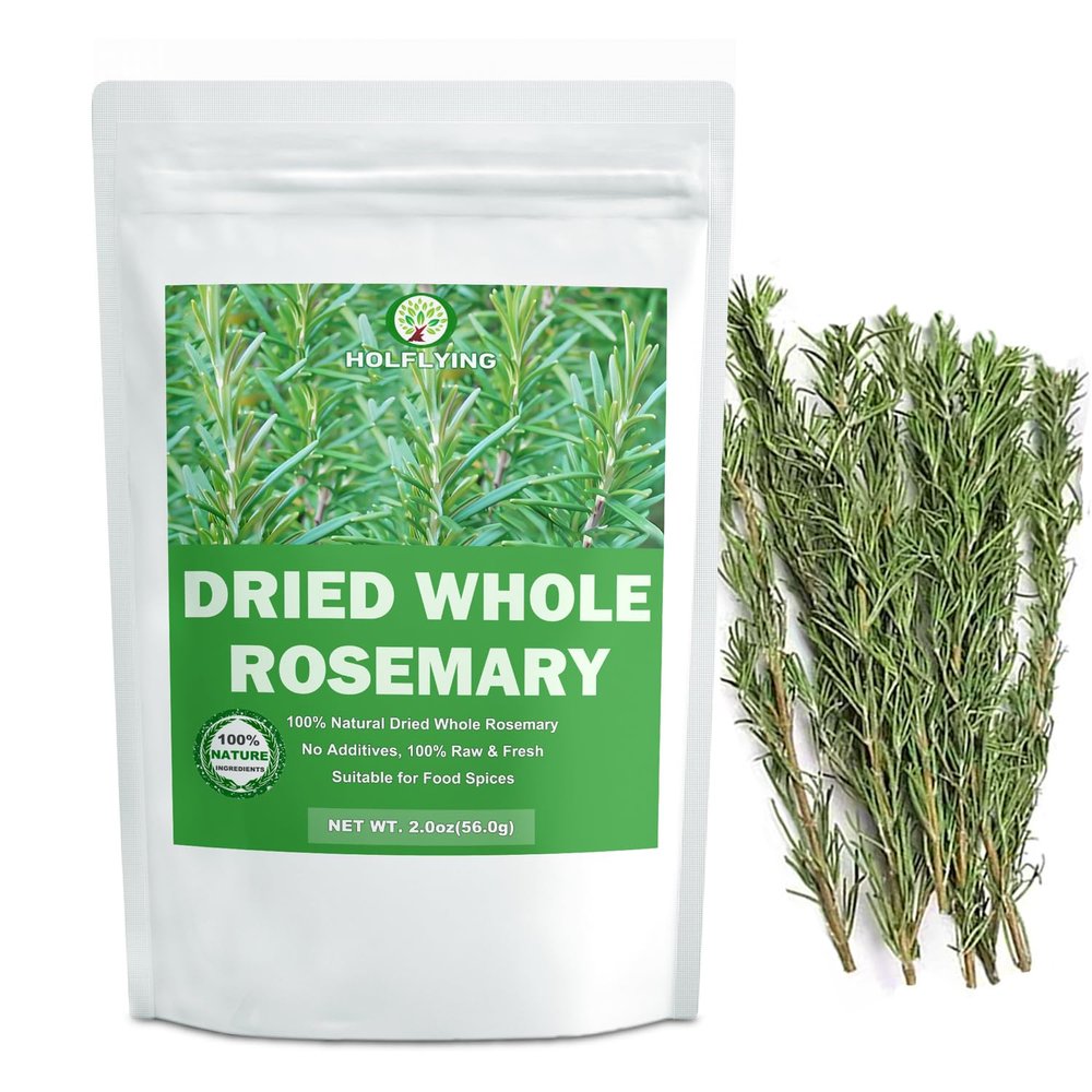 100% Natural Dried Whole Rosemary Sprigs, 2.0 ounces, Rosemary Sprigs Spices, 30~40 Pcs Sprigs, Perfect for Cooking & Baking