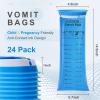 24 Pack Vomit Bags Disposable, 1000ml Leak Resistant Emesis Bag for Kids, Portable Throw Up Bags for Car Travel, Medical Grade Barf Puke Nausea Bags for Morning Sickness Pregnant Women & Adults view 2